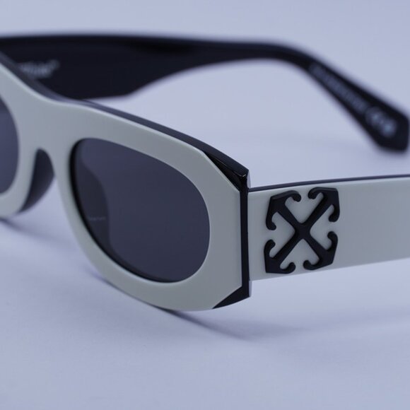 Off-White OERI13O ORLANDO 0107 Sunglasses White/Black Oval Frame, Grey Lenses main image 8